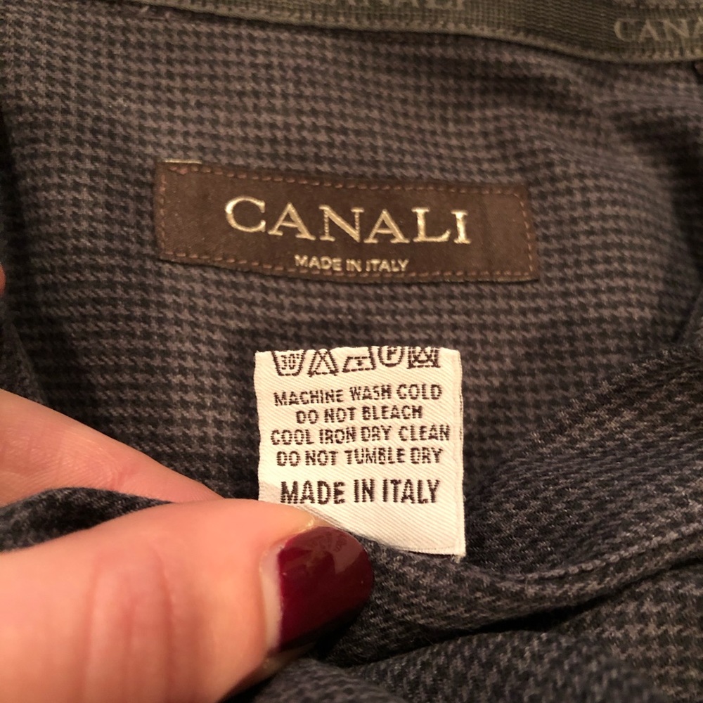 Dark Grey Patterned Button Down Men’s Work Shirt - image 6